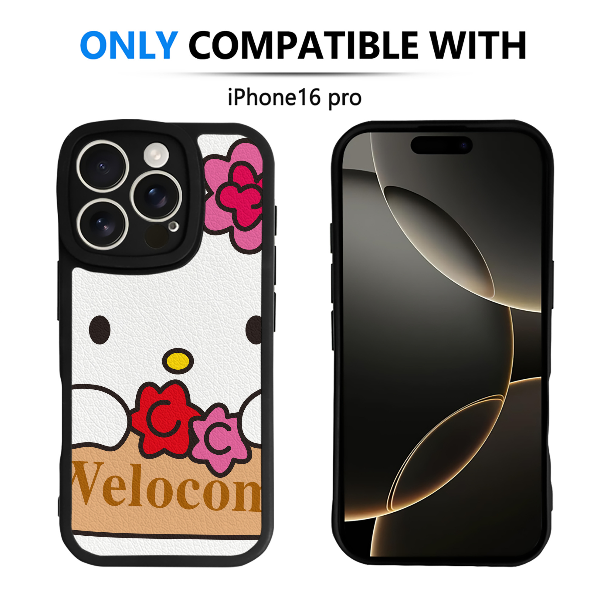 （画像用） Hello Kitty ハローキティ 【iPhone 16シリーズ対応】シリコンスマホケース（レザー調） 材質：シリコン